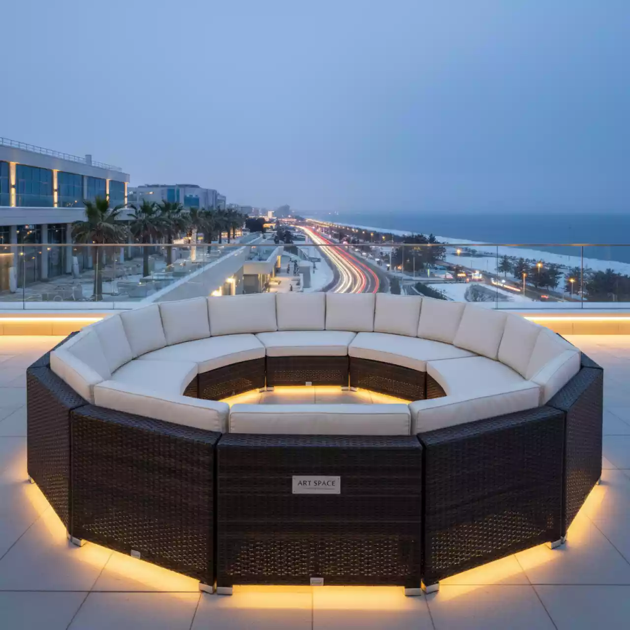 Аренда Диван трансформер из искусственного ротанга YH C1033W set TW brown в Imeretinskiy Hotel — ART SPACE