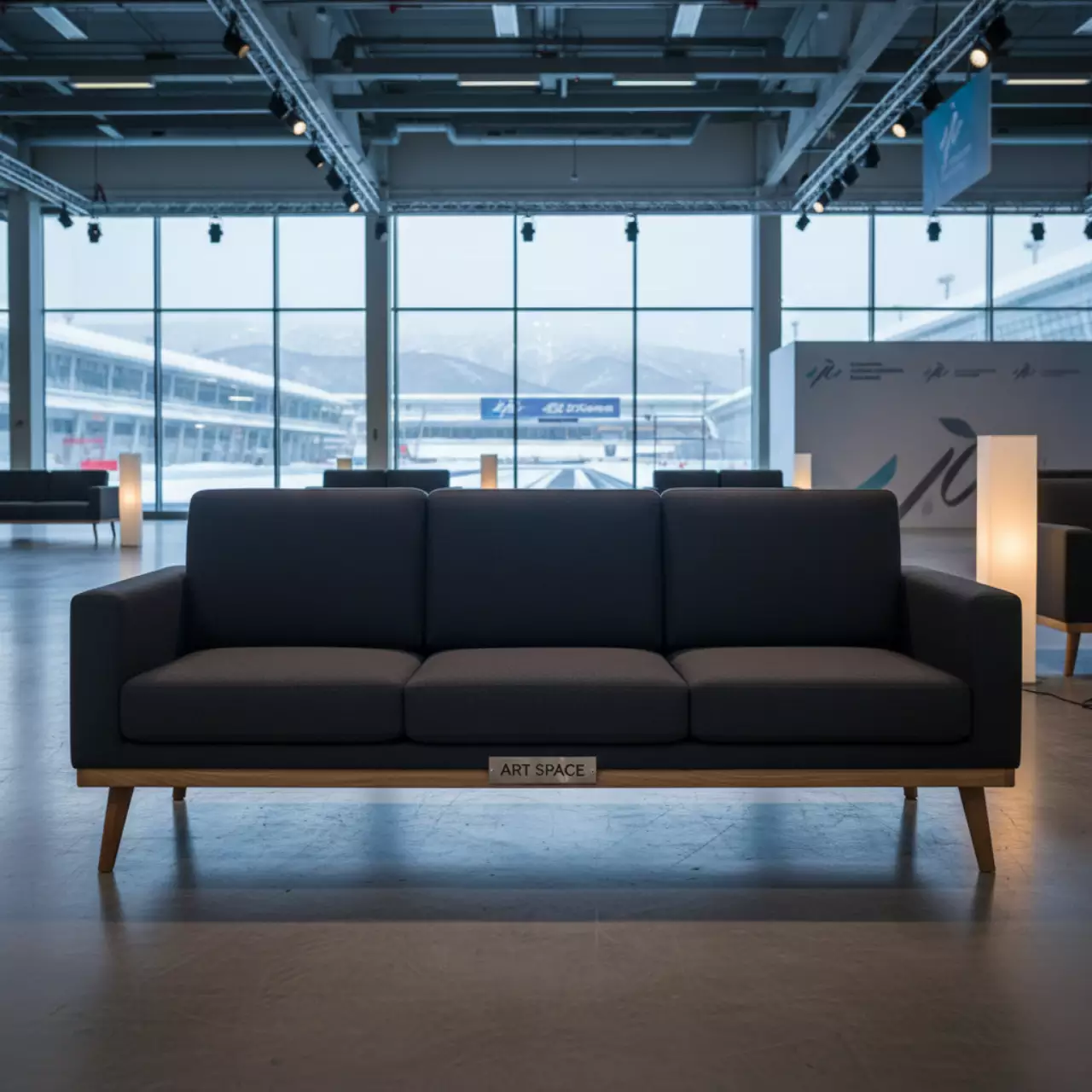 Аренда Диван трехместный California black черный на Сочи Автодроме — ART SPACE