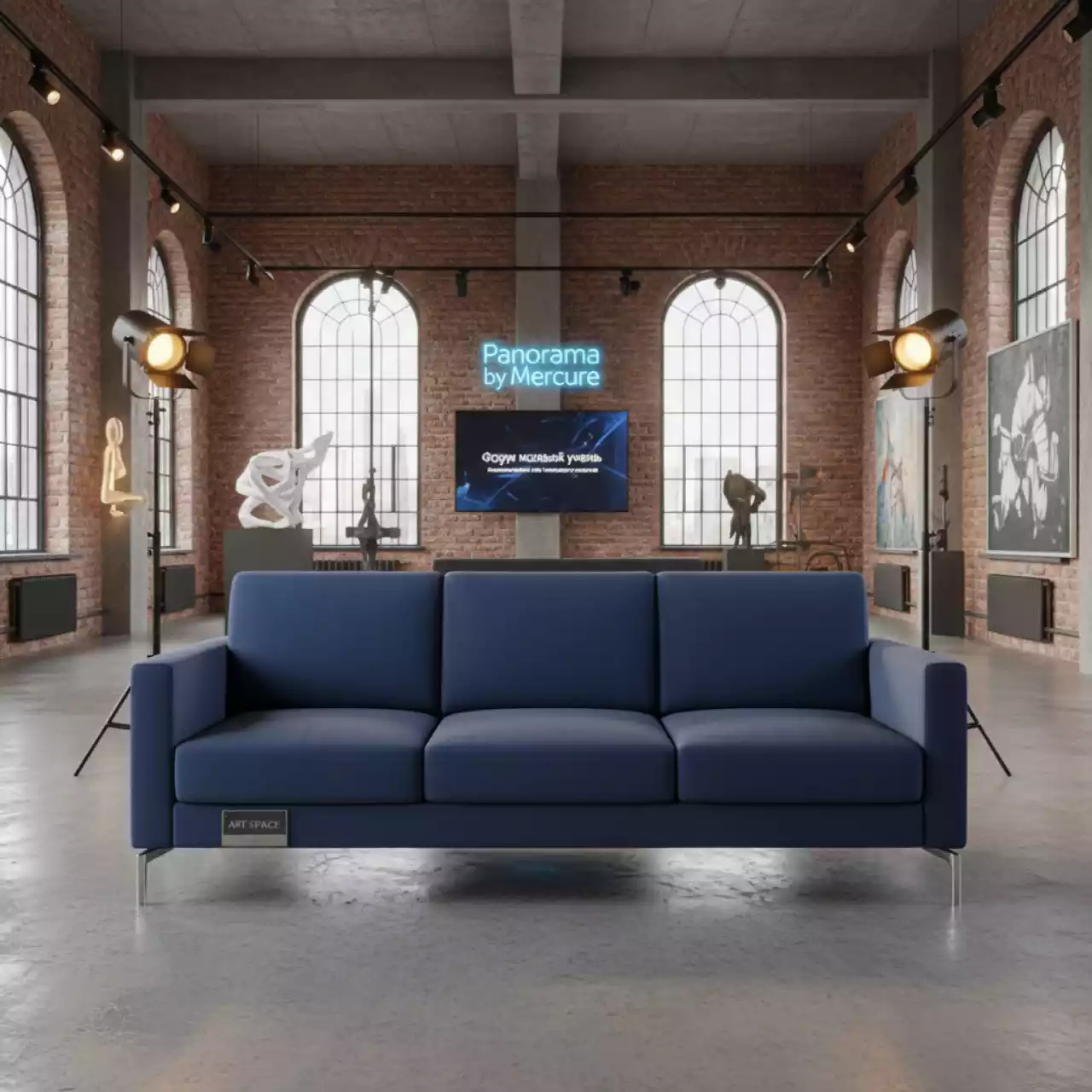 Аренда Диван трехместный California blue синий в Panorama by Mercure — ART SPACE