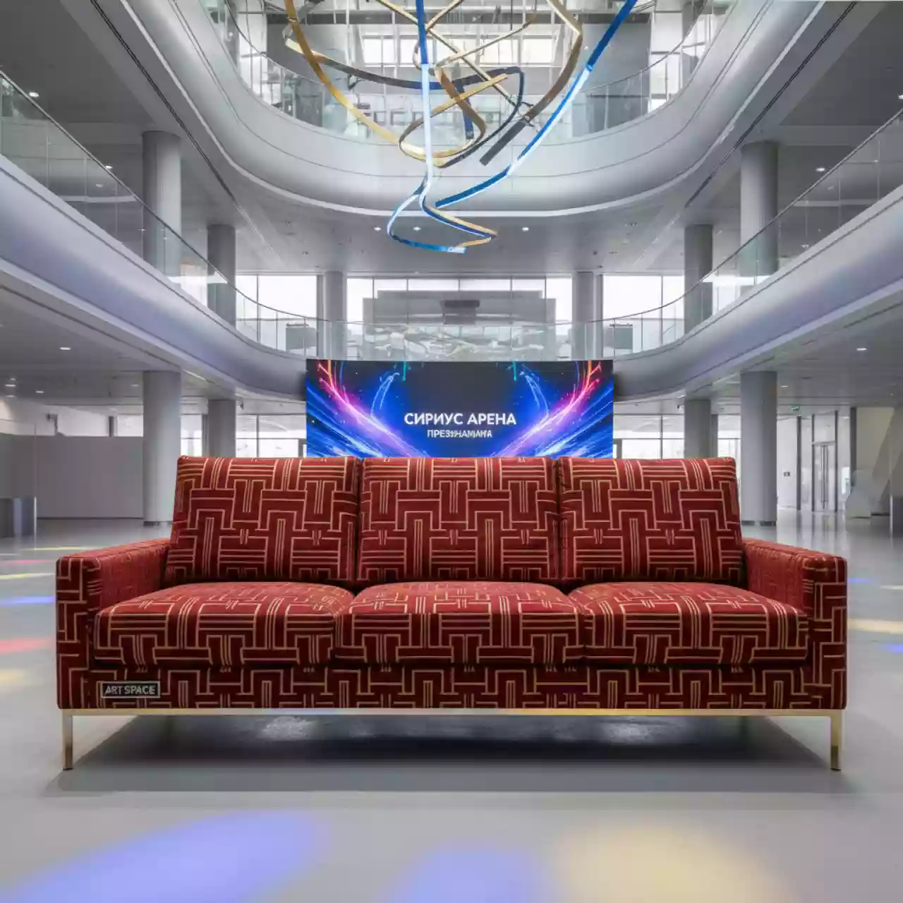 Аренда Диван трехместный California red в Сириус Арене — ART SPACE