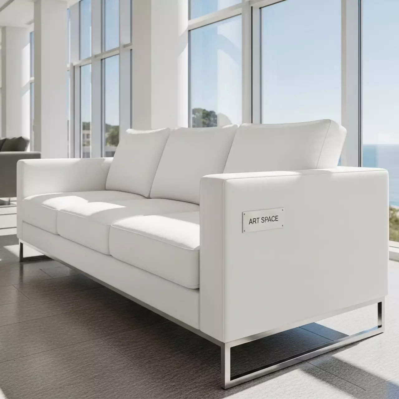 Аренда Диван трехместный California white белый в Гранд Отель Сочи — ART SPACE