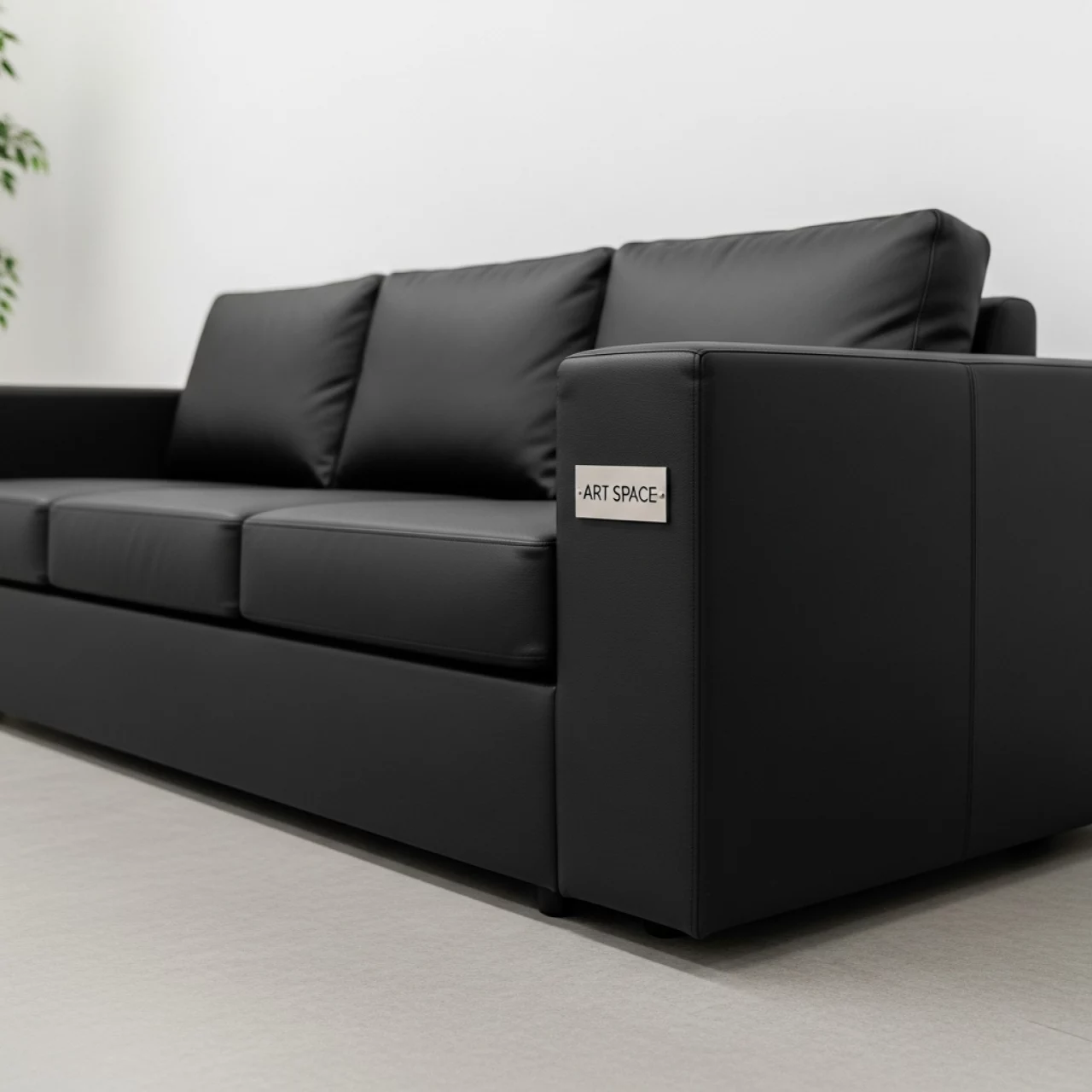 Аренда Диван трехместный черный Cube из экокожи в Skypark Sochi — ART SPACE