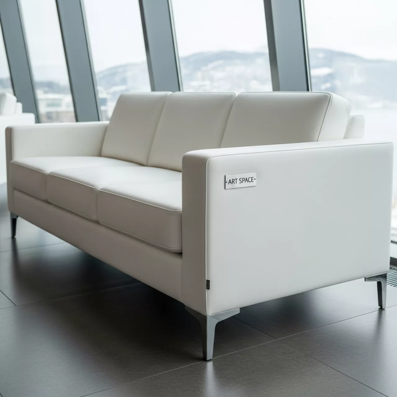 Аренда Диван трехместный Chrome white в ресторане «La Terrazza» — ART SPACE
