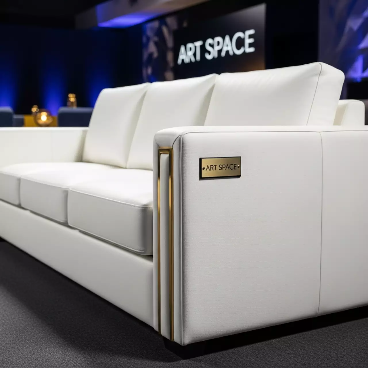 Аренда Диван трехместный Erwin экокожа белый в Сириус Арене — ART SPACE