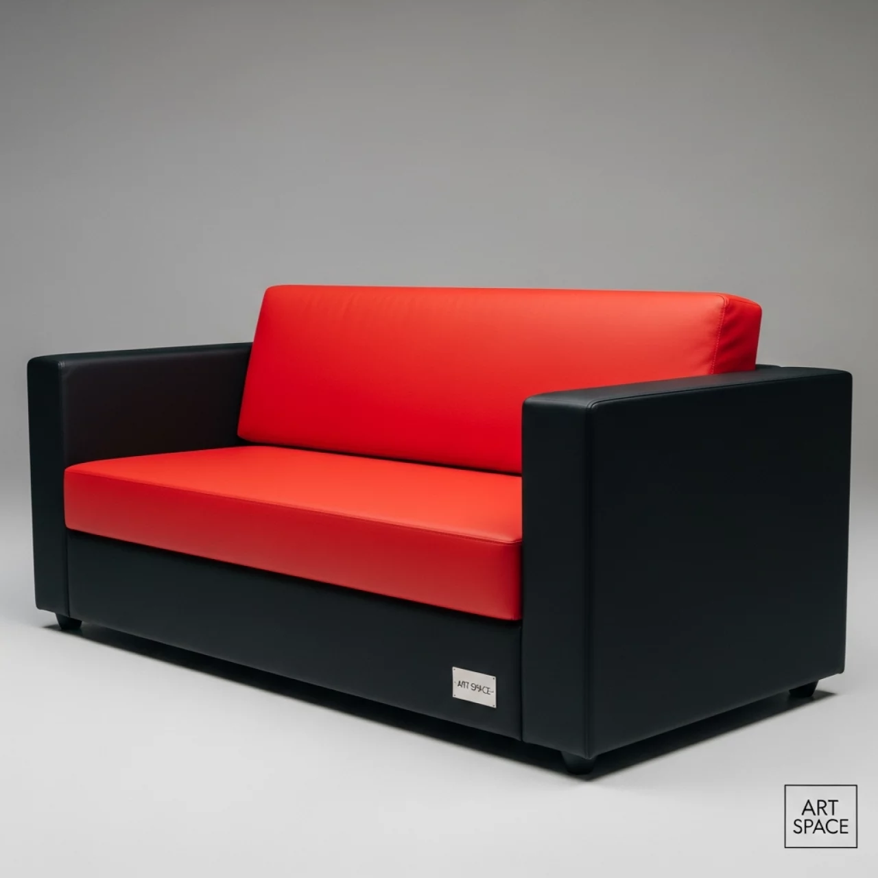 Аренда Диван трехместный из экокожи красно черный Cube в City Park Hotel Sochi — ART SPACE