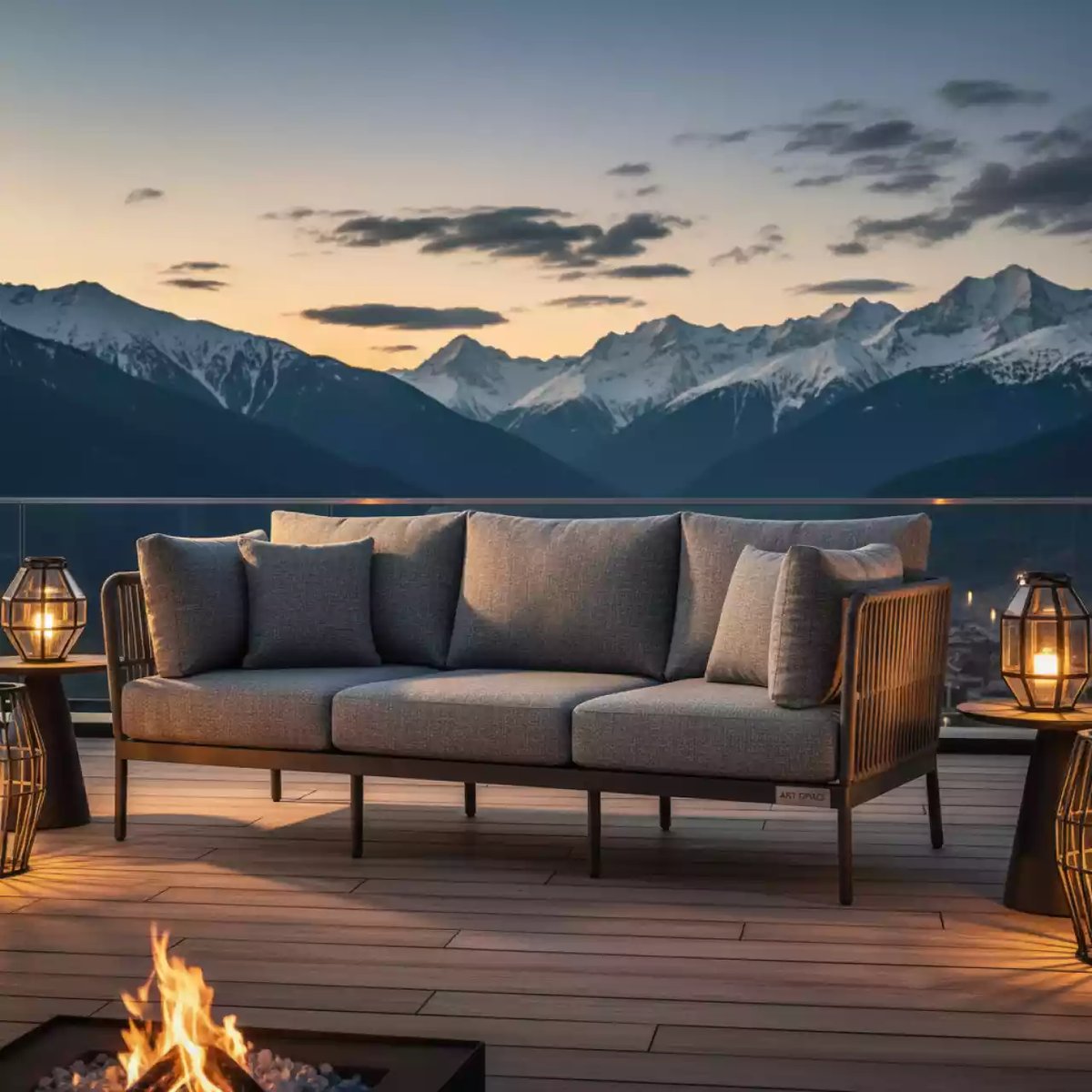 Аренда Диван трехместный из роупа JEL S 3 001 RAL7024 Mua D grey D gray027 в Rixos Krasnaya Polyana — ART SPACE