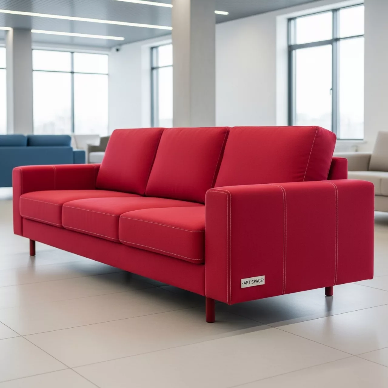 Аренда Диван трехместный красный Arizona в зале «Чайка» (Морпорт) — ART SPACE