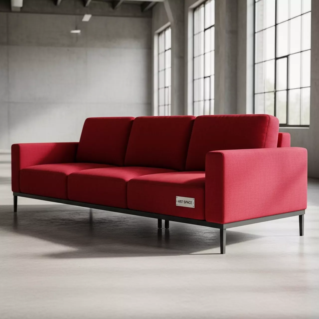 Аренда Диван трехместный красный в конгресс-холле отеля Жемчужина — ART SPACE