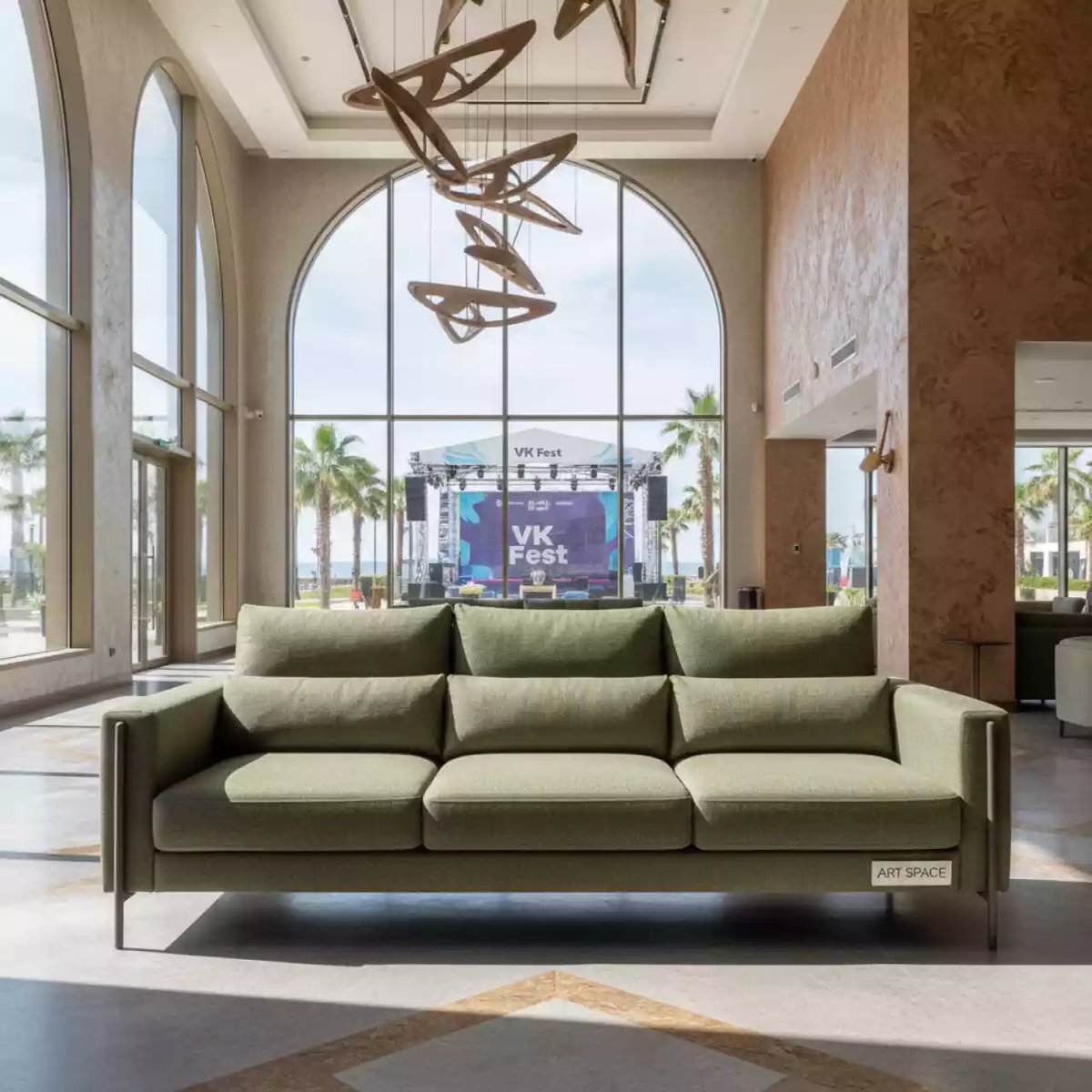 Аренда Диван трехместный оливковый Oliva в Swissôtel Resort Sochi Kamelia — ART SPACE