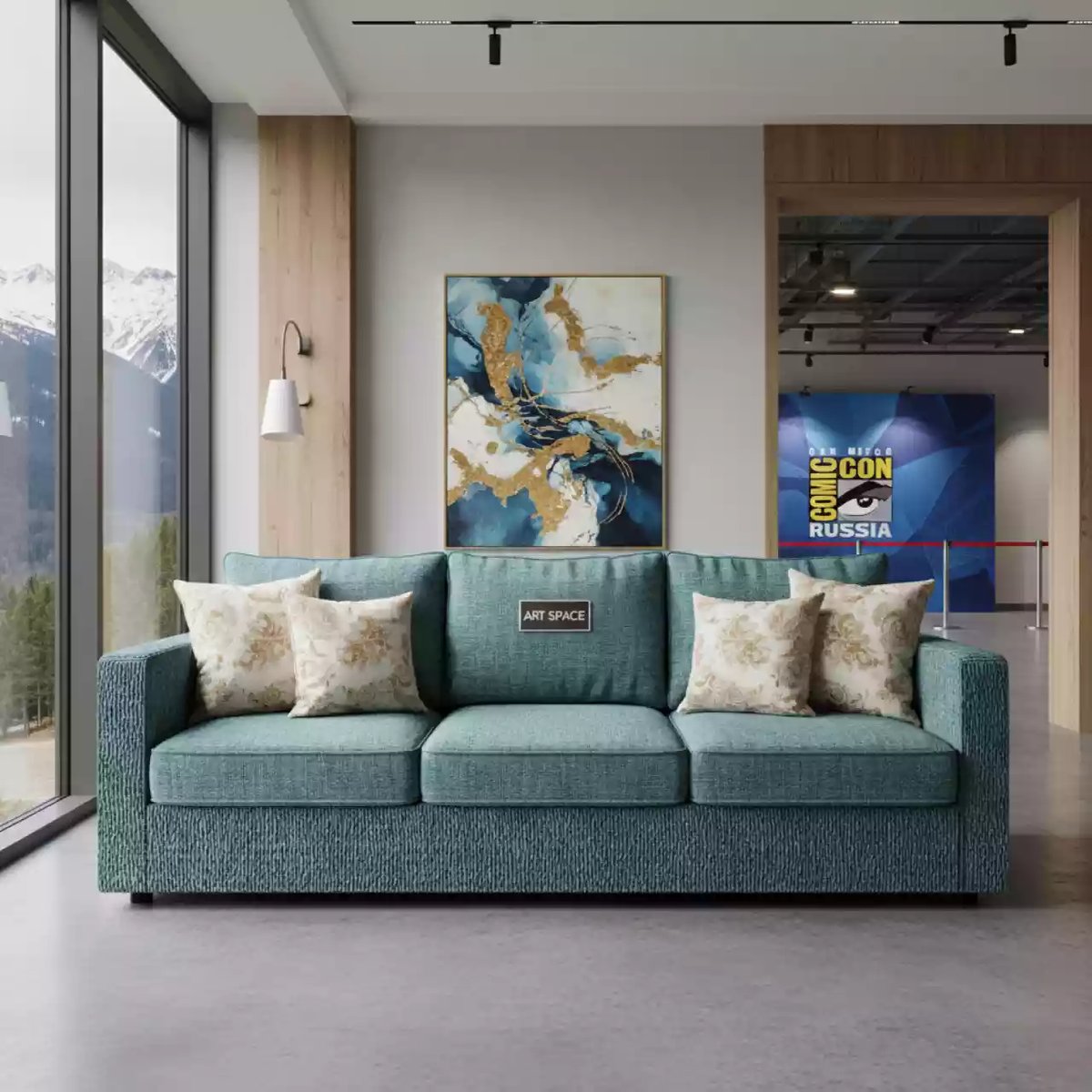 Аренда Диван трехместный плетеный с подушками Heron в Поляна 1389 Отель и Спа — ART SPACE