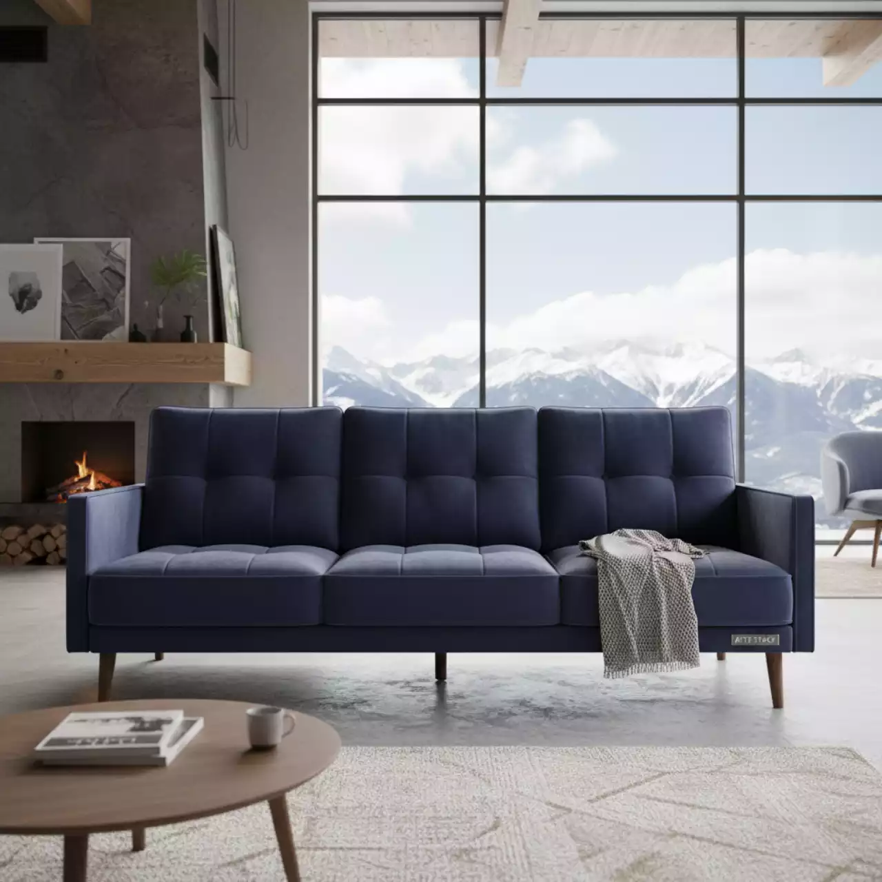 Аренда Диван трехместный раскладной велюровый Annette на курорте «Газпром» (Альпика) — ART SPACE