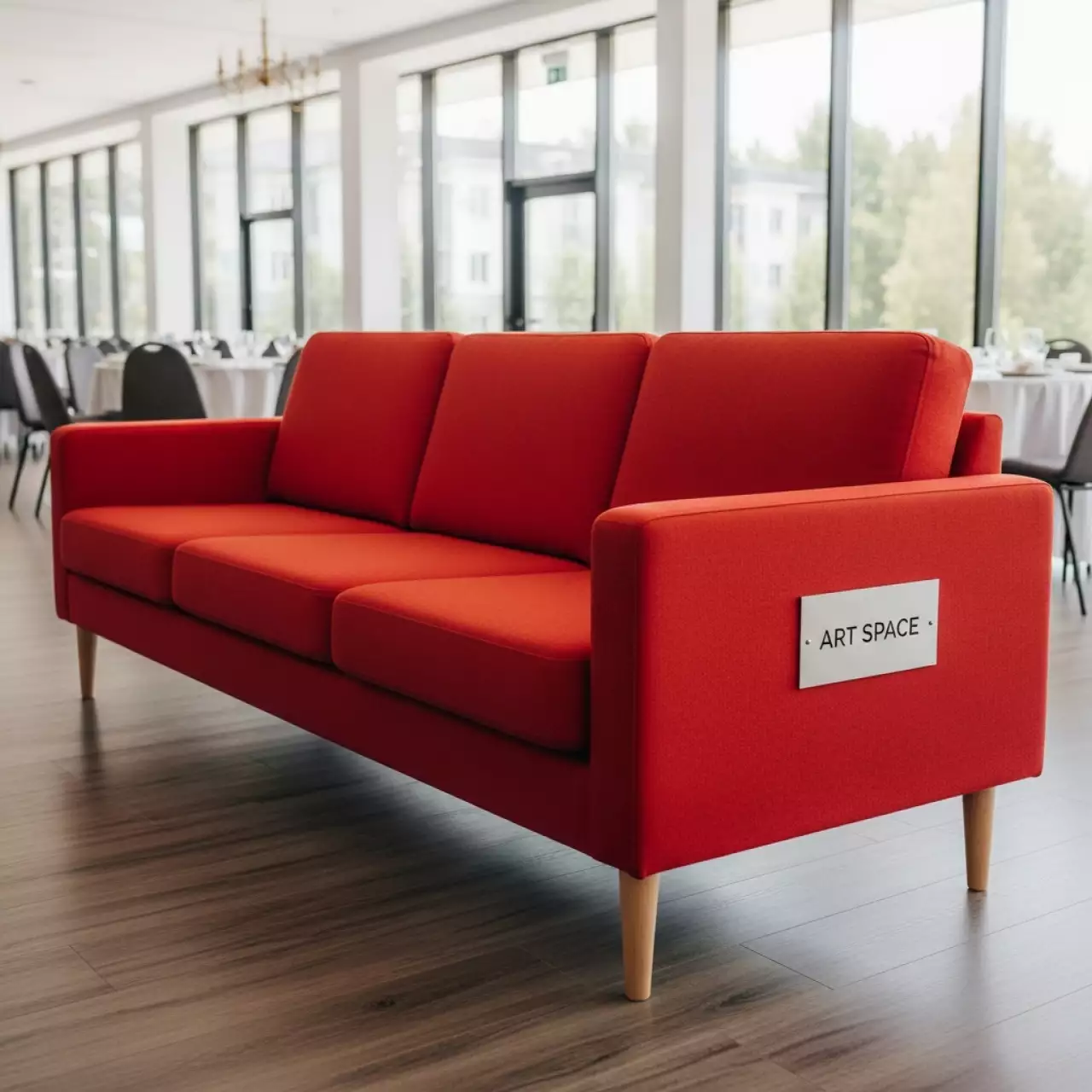 Аренда Диван трехместный Red Square красный в банкетном зале «Дельфин» — ART SPACE