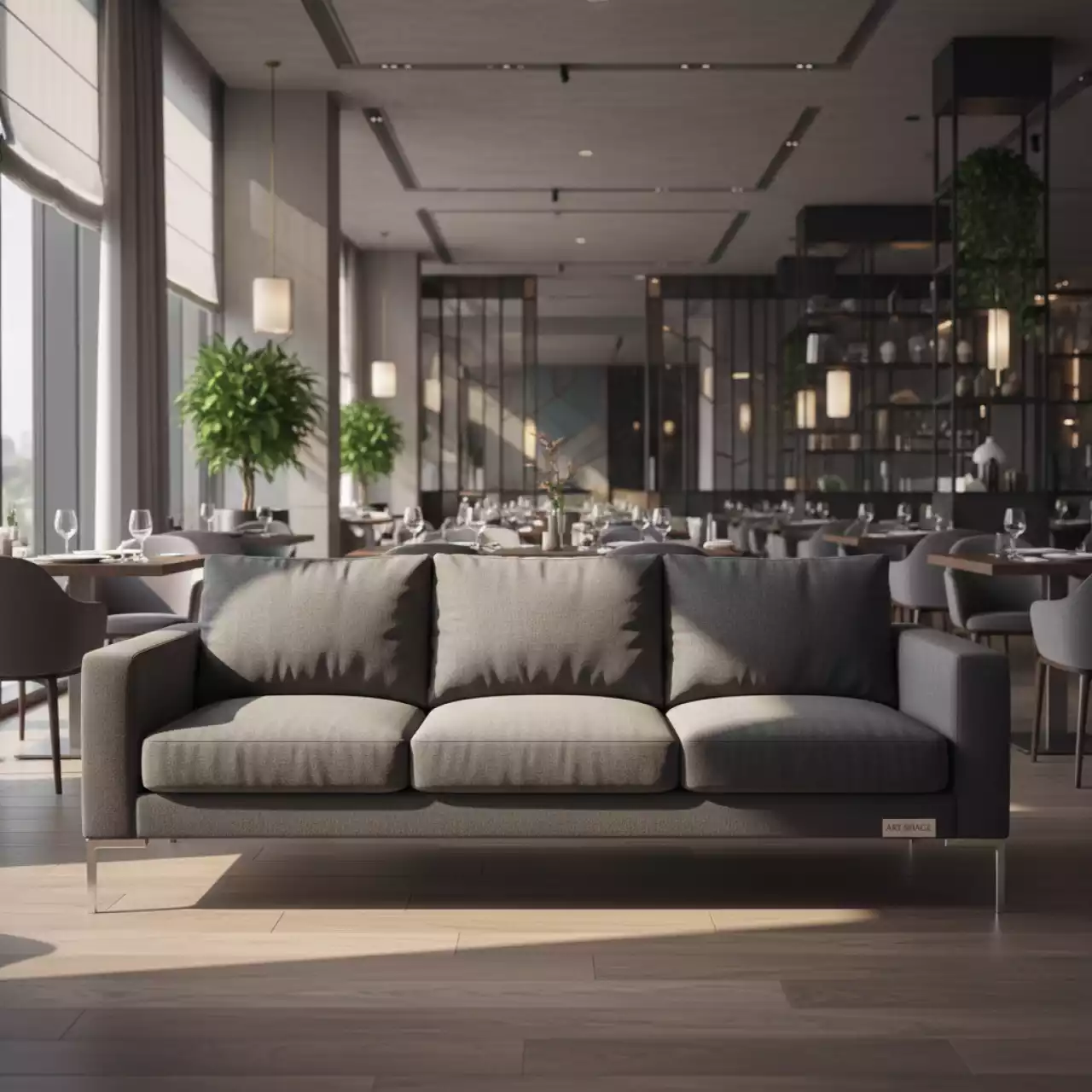 Аренда Диван трехместный Royal Family LANA графит в ресторане «Brunello» — ART SPACE