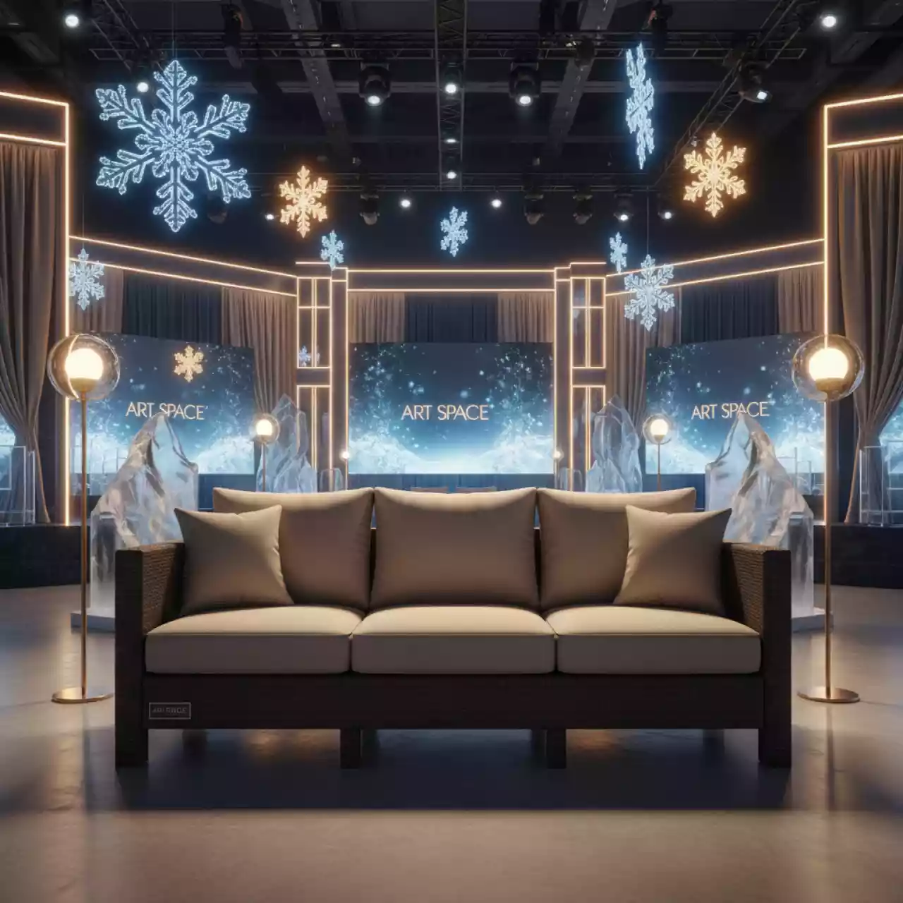 Аренда Диван трехместный темно коричневый из пластика под искусственный ротанг Yalta Sofa 3 Seat в комплексе Sea Galaxy — ART SPACE