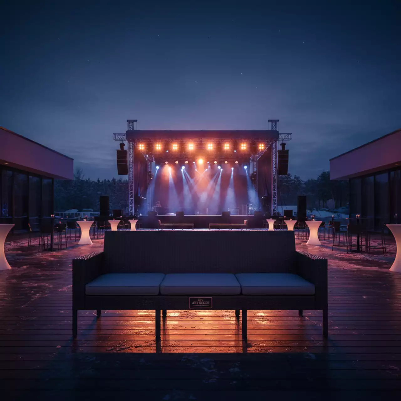 Аренда Диван трехместный темно коричневый из пластика под искусственный ротанг Yalta в Radisson Collection Paradise — ART SPACE