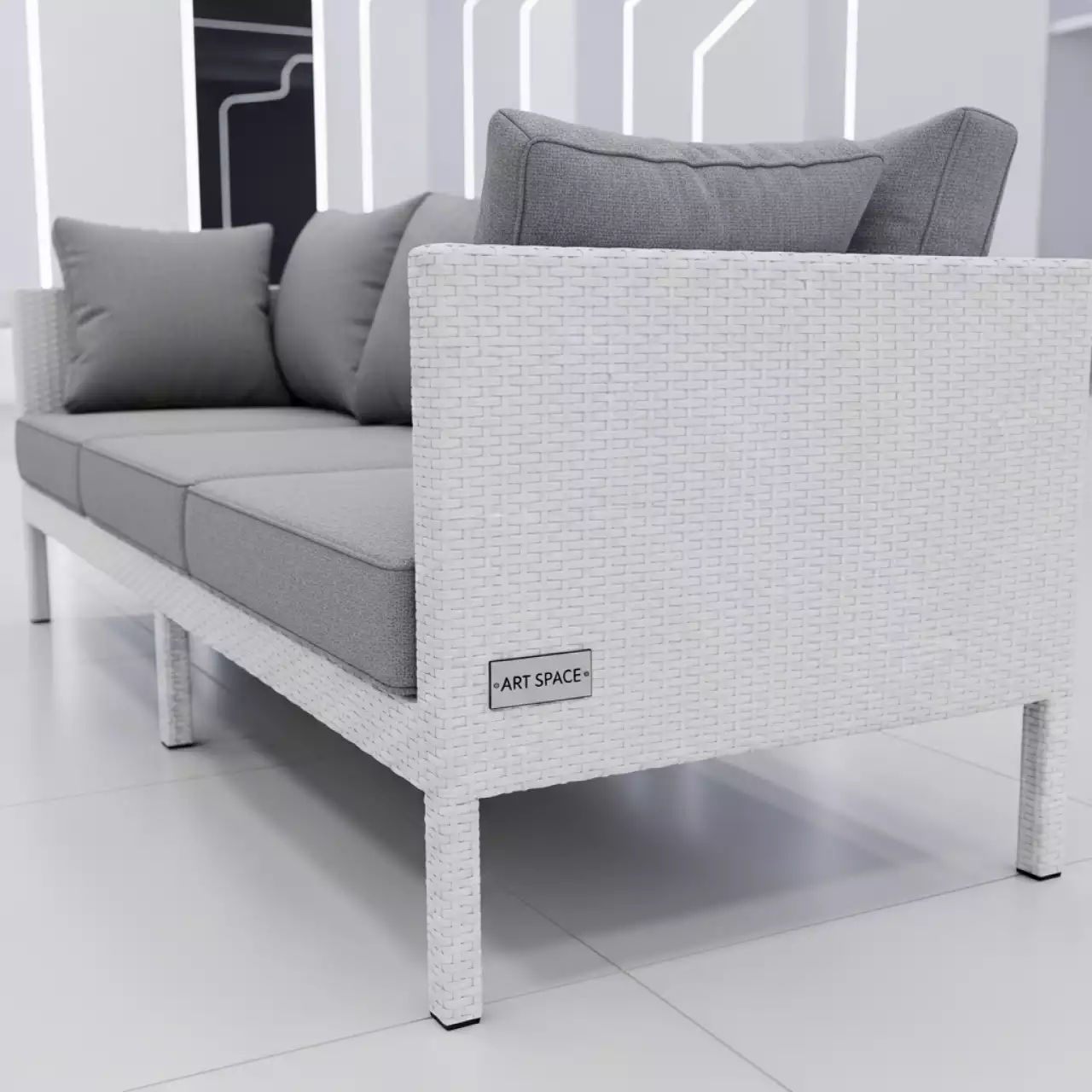 Аренда Диван треместный из искусственного ротанга YH C3579W 2 в банкетном зале «Дельфин» — ART SPACE