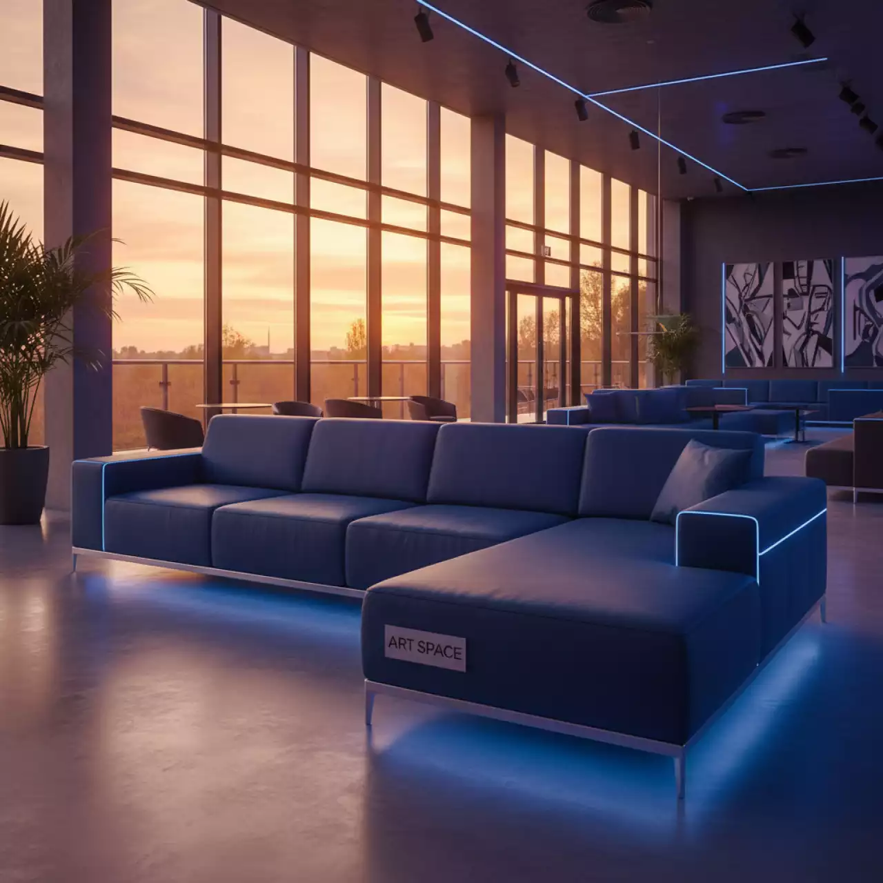 Аренда Диван угловой california blue в отеле Radisson Lazurnaya — ART SPACE