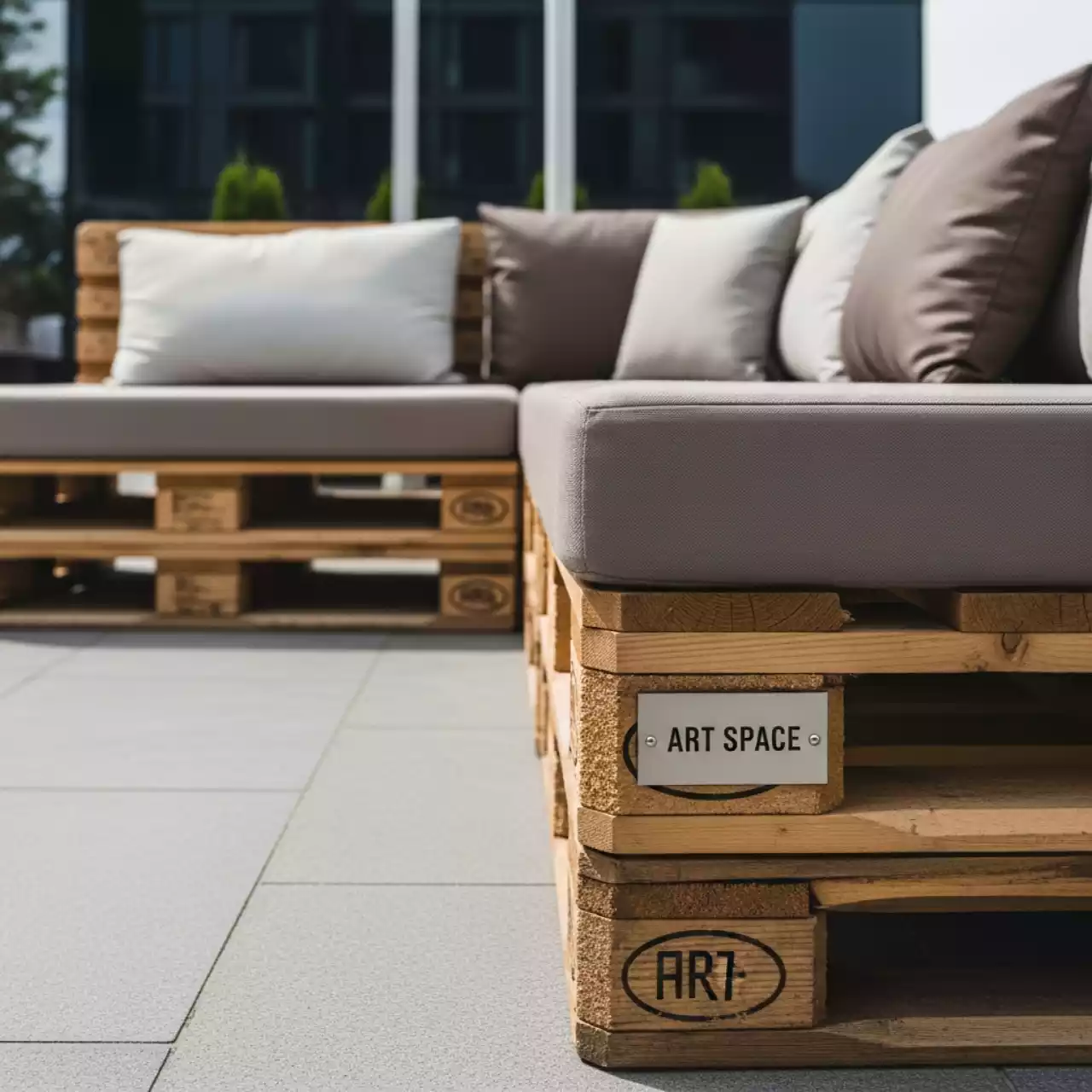 Аренда Диван угловой из паллет в Cosmos Sochi Hotel — ART SPACE