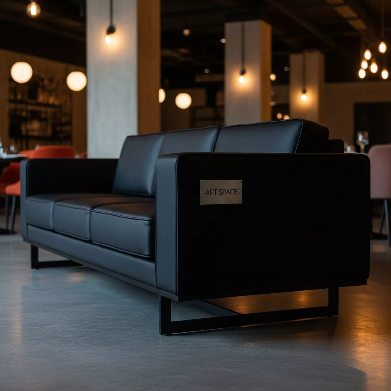 Аренда Диван Urban черный трехместный в ресторане «Баран-Рапан» — ART SPACE
