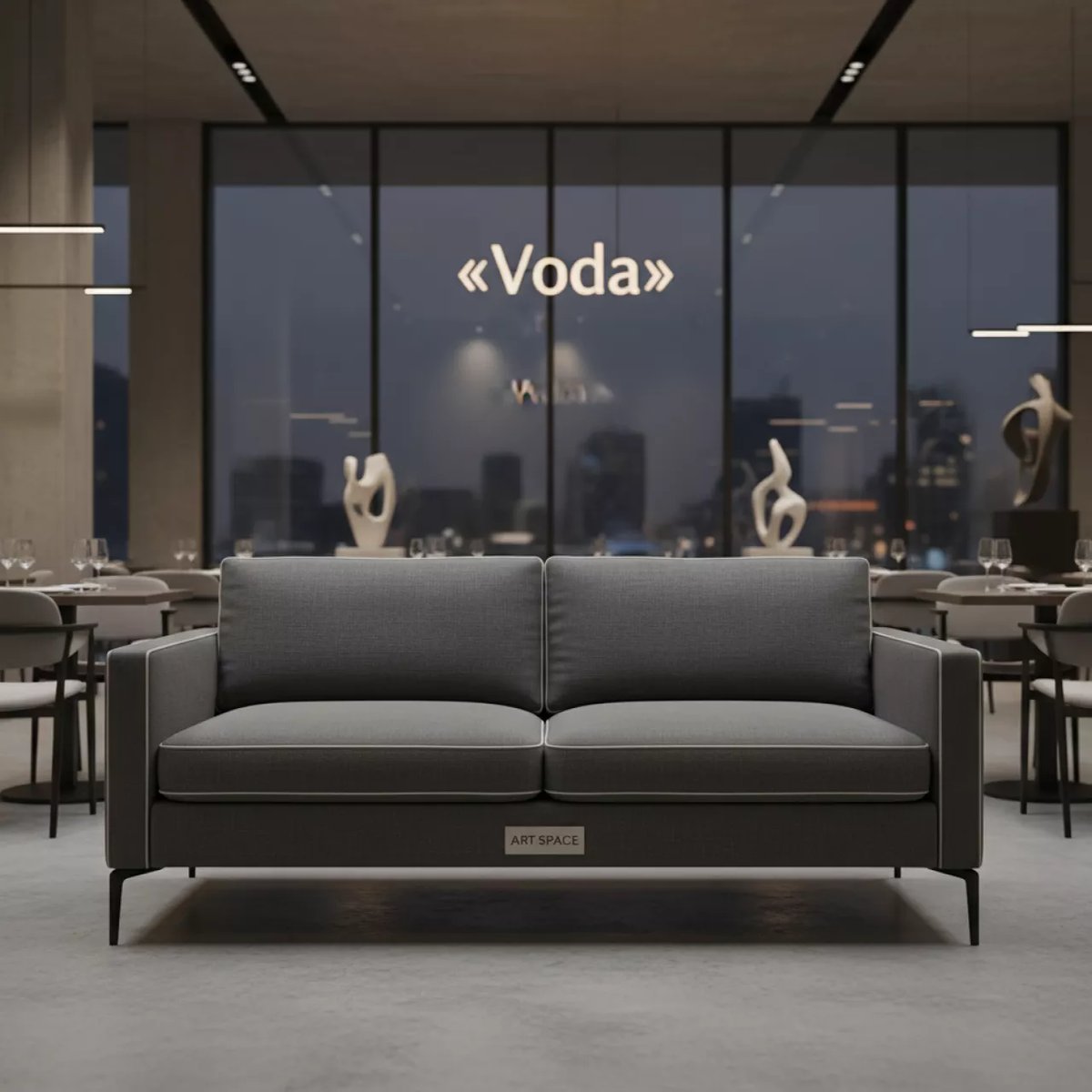 Аренда Диван Винстон двухместный в ресторане «Voda» — ART SPACE