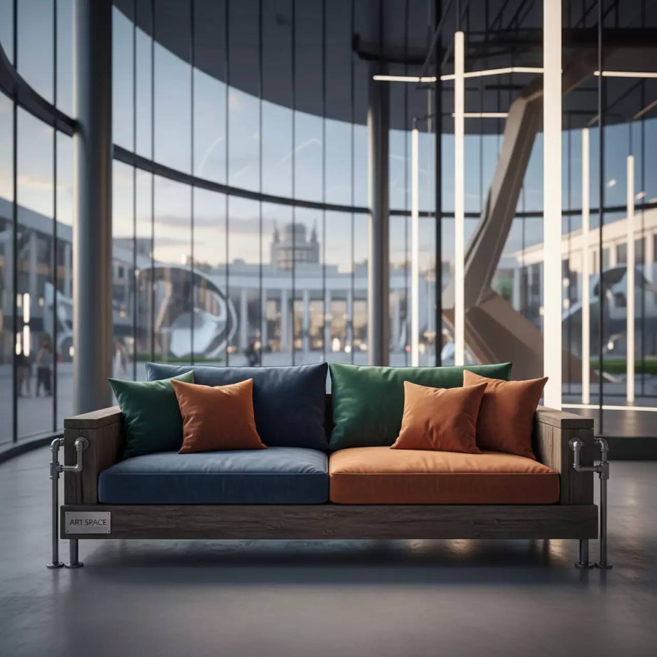 Аренда Диван Welcome деревянный на Медальной площади — ART SPACE