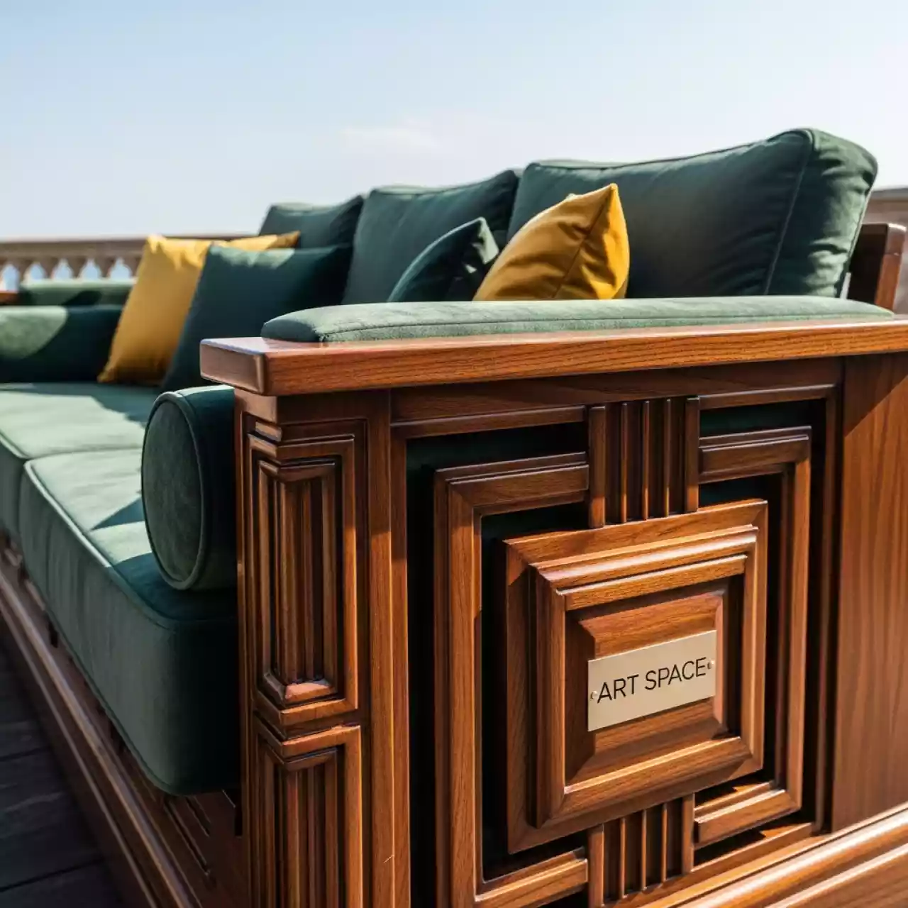 Аренда Диваны деревянные в отеле «Богатырь» — ART SPACE