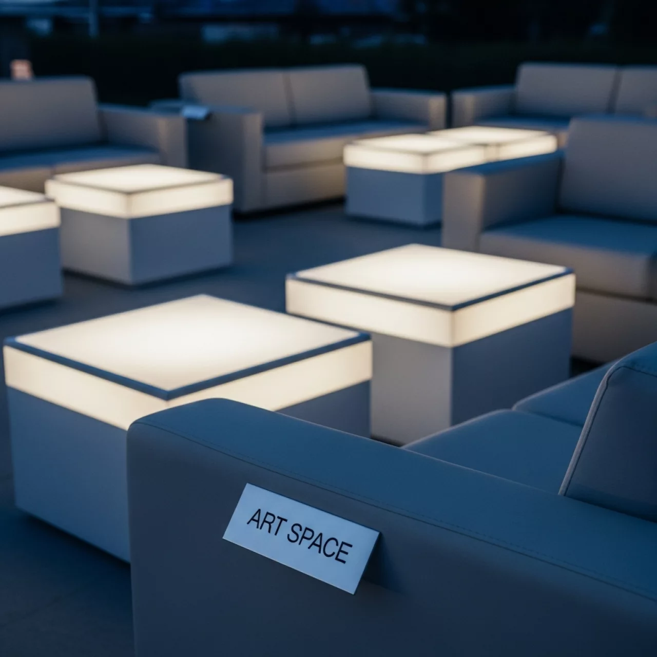 Аренда Диваны лофт и световые столы в парке «Ривьера» — ART SPACE