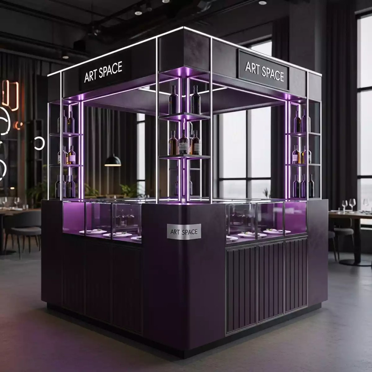 Аренда Дизайн проект торгового острова черника в ресторане «Магеллан» — ART SPACE
