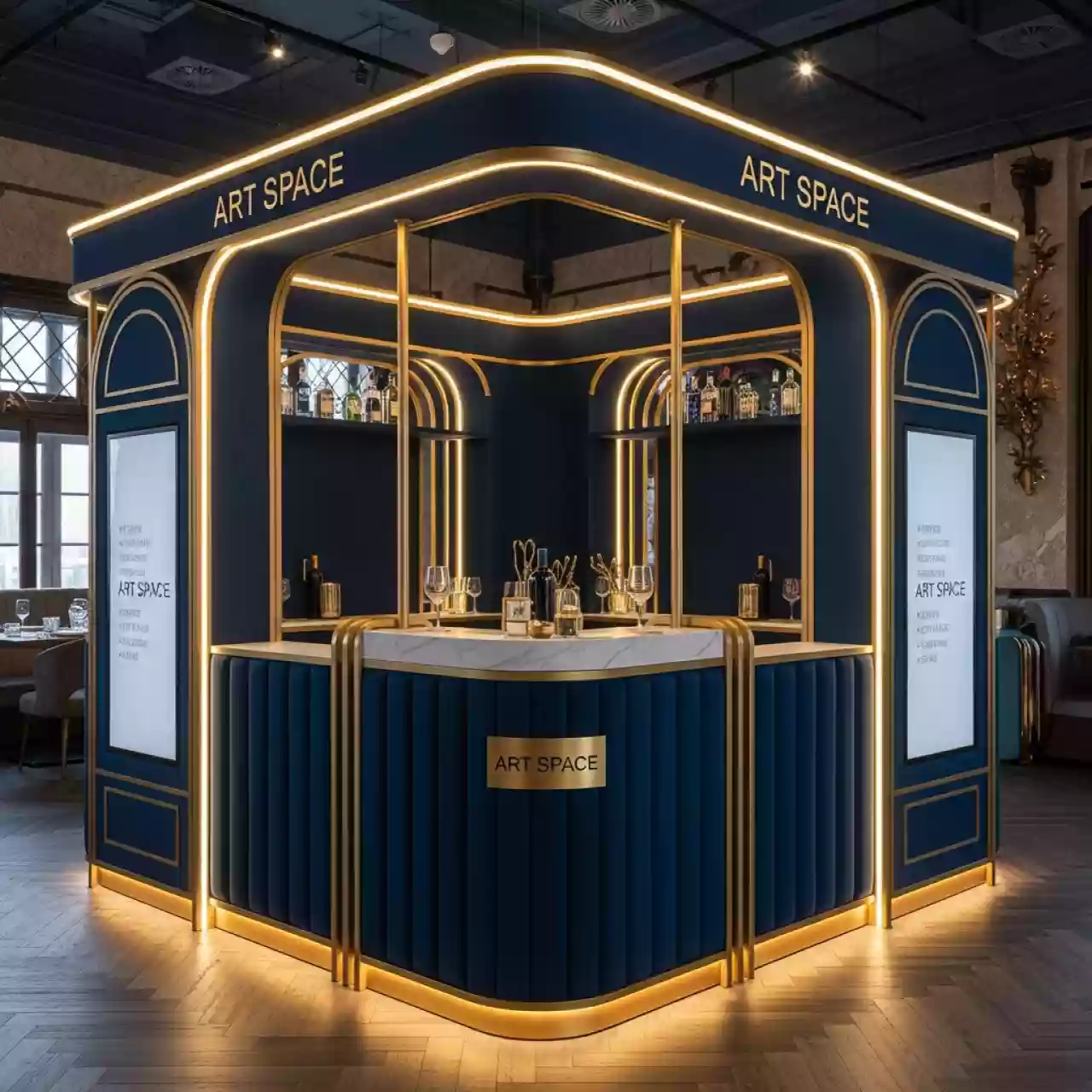 Аренда Дизайн проект торгового острова ТРЦ Лотос Plaza в ресторане «Магадан» — ART SPACE