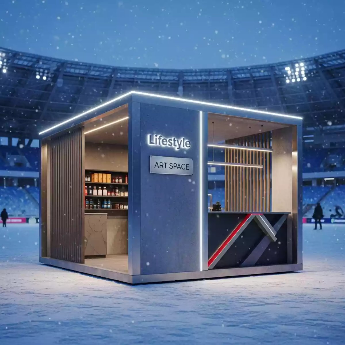 Аренда Дизайн проект торгового островка Lifestyle 2х3 метра на Медальной площади — ART SPACE