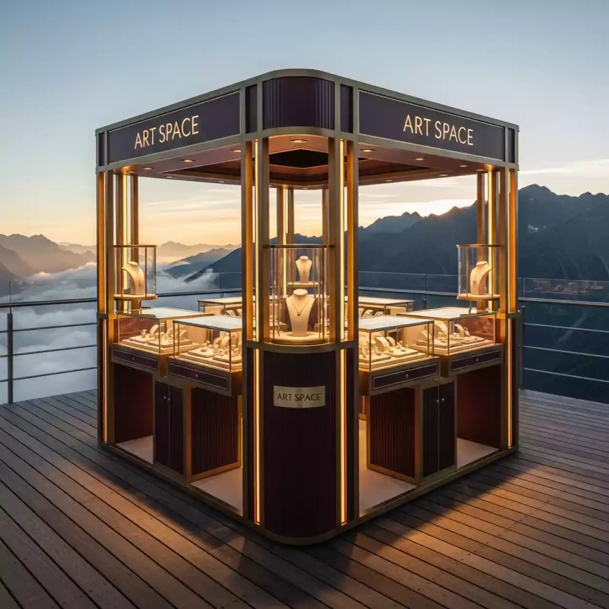 Аренда Дизайн проект ювелирного торгового островка Momnt на площадке Rosa Peak (2320м) — ART SPACE
