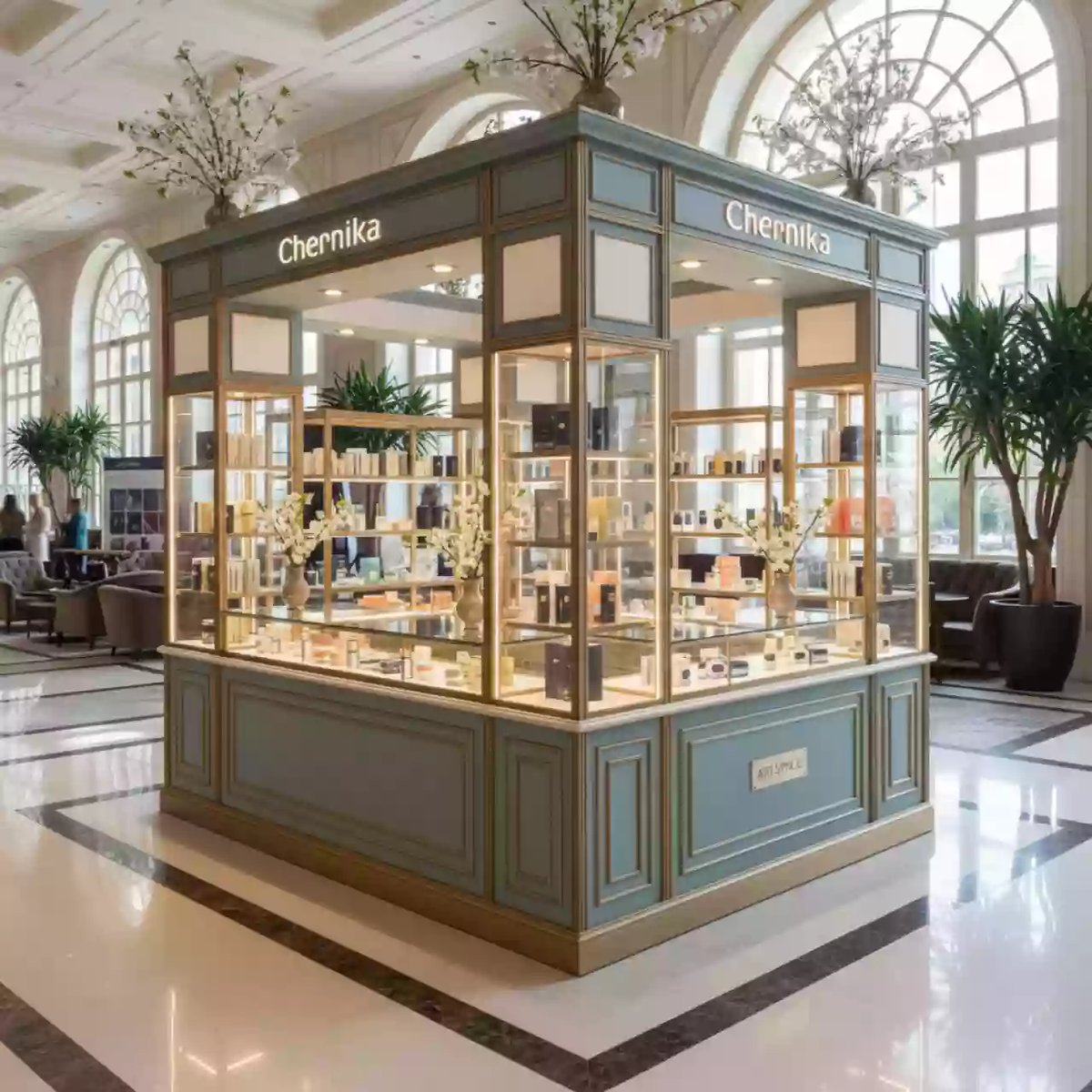 Аренда Дизайн торгового острова черника в Mercure Сочи Центр — ART SPACE