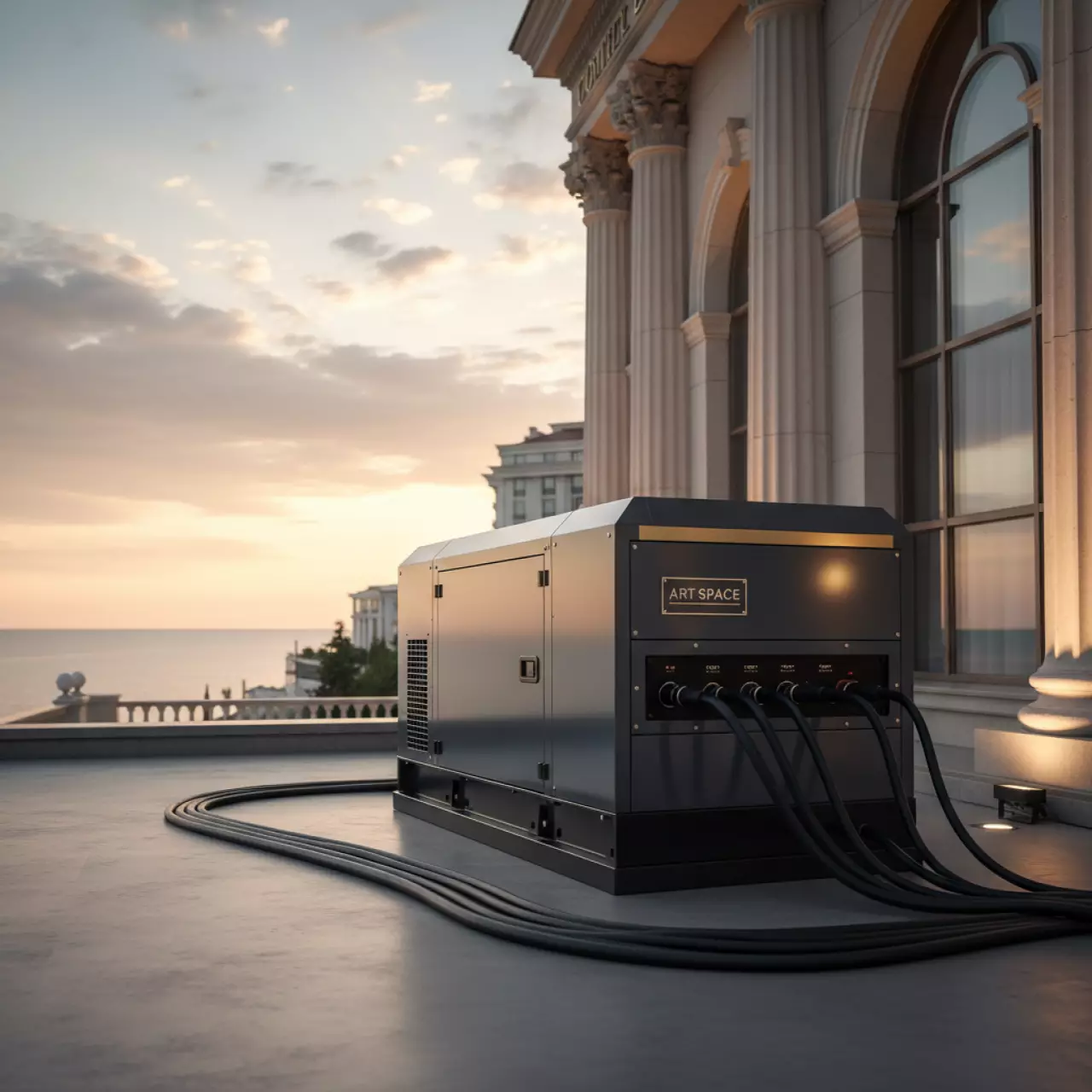 Аренда Дизельный генератор Atlas Copco QAS 80 в конгресс-холле отеля Жемчужина — ART SPACE