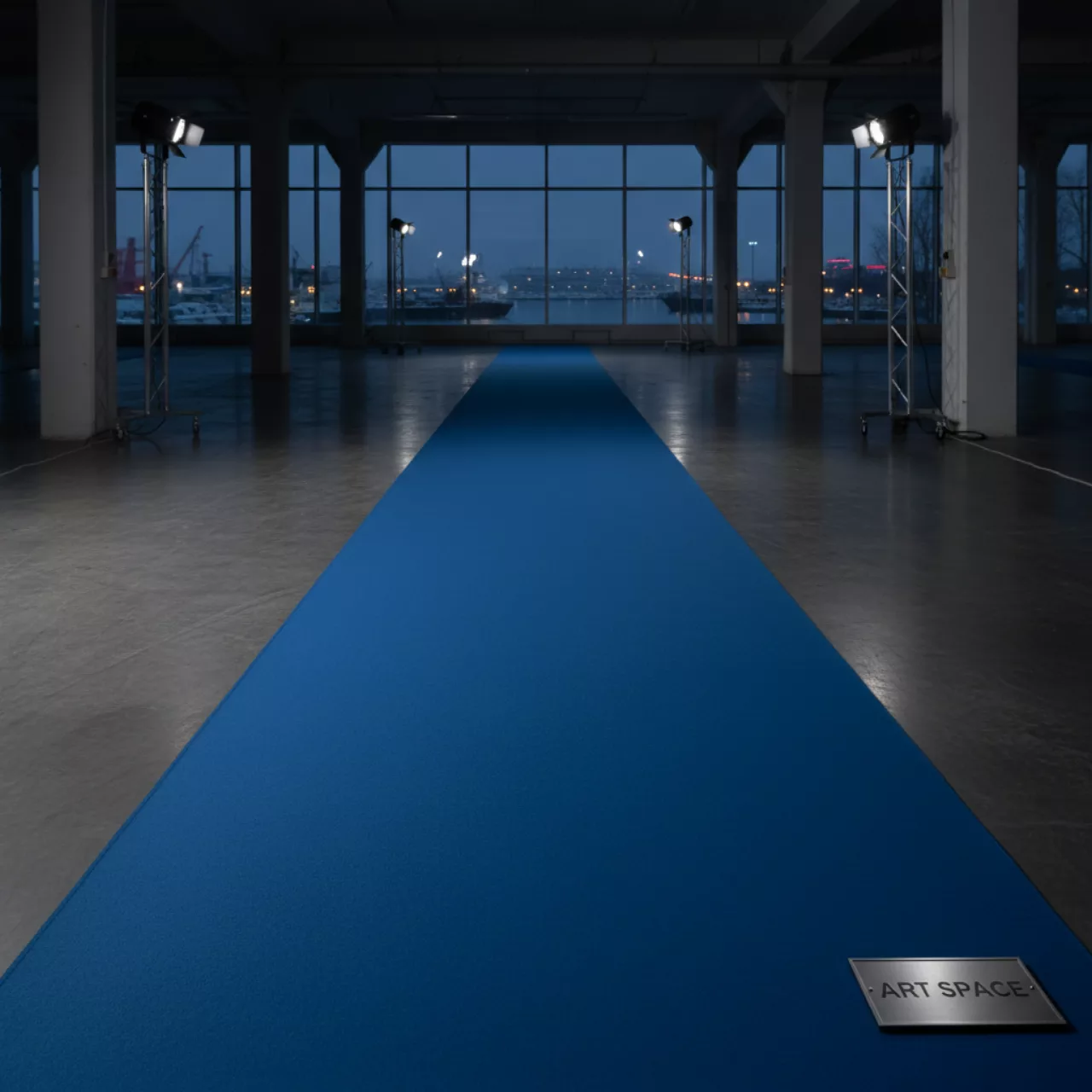 Аренда Дорожка габардин васильковая 3 м на территории Морпорта Сочи — ART SPACE