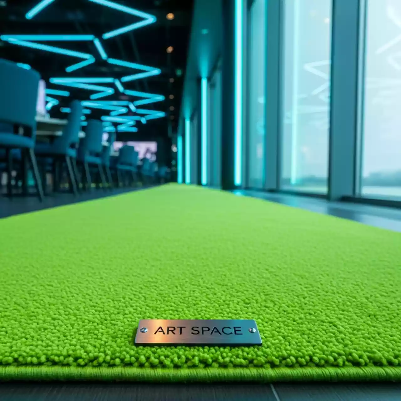 Аренда Дорожка ковровая ярко зеленая в ресторане «Паруса» — ART SPACE