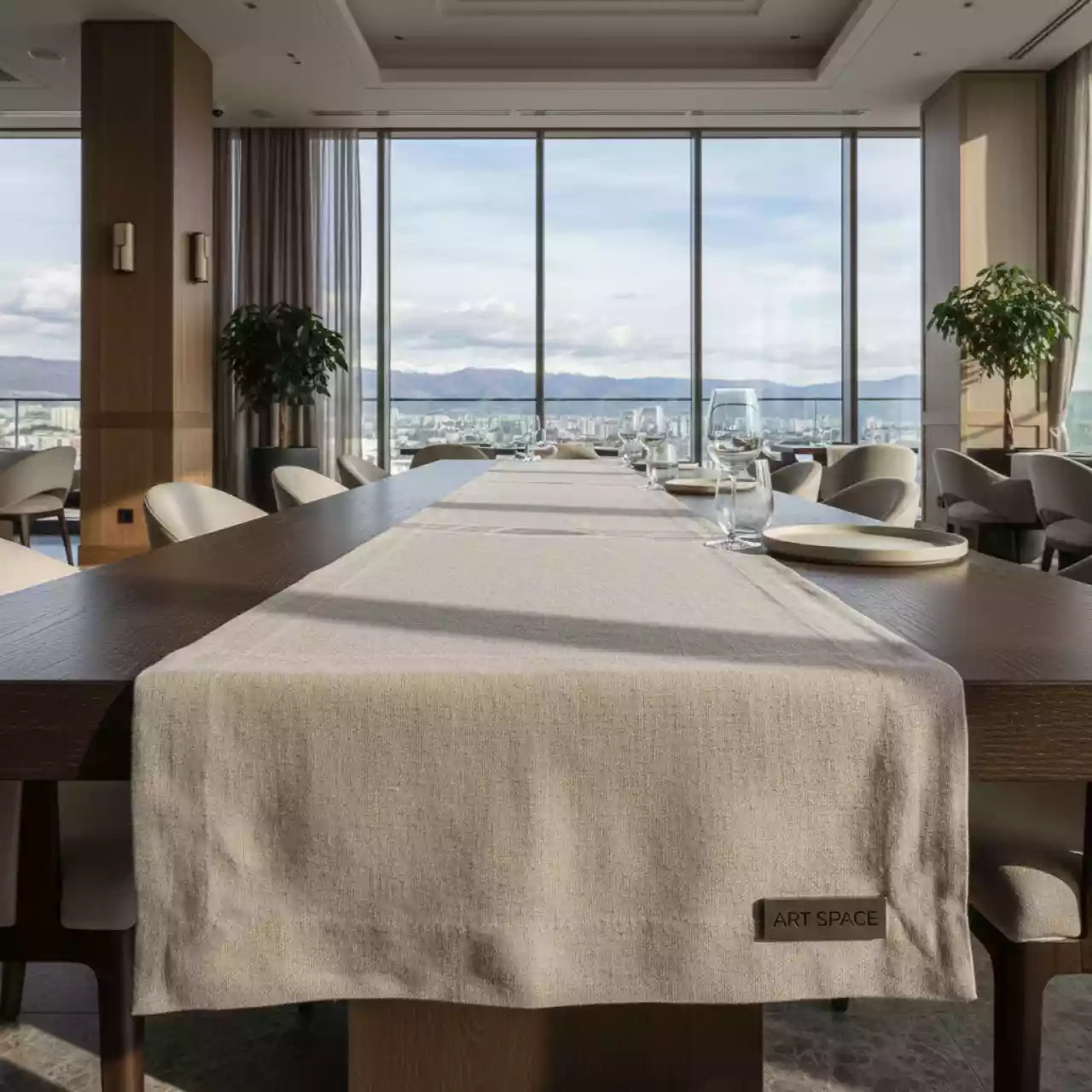 Аренда Дорожка льняная с обтачкой в ресторане «Высота 5642» — ART SPACE