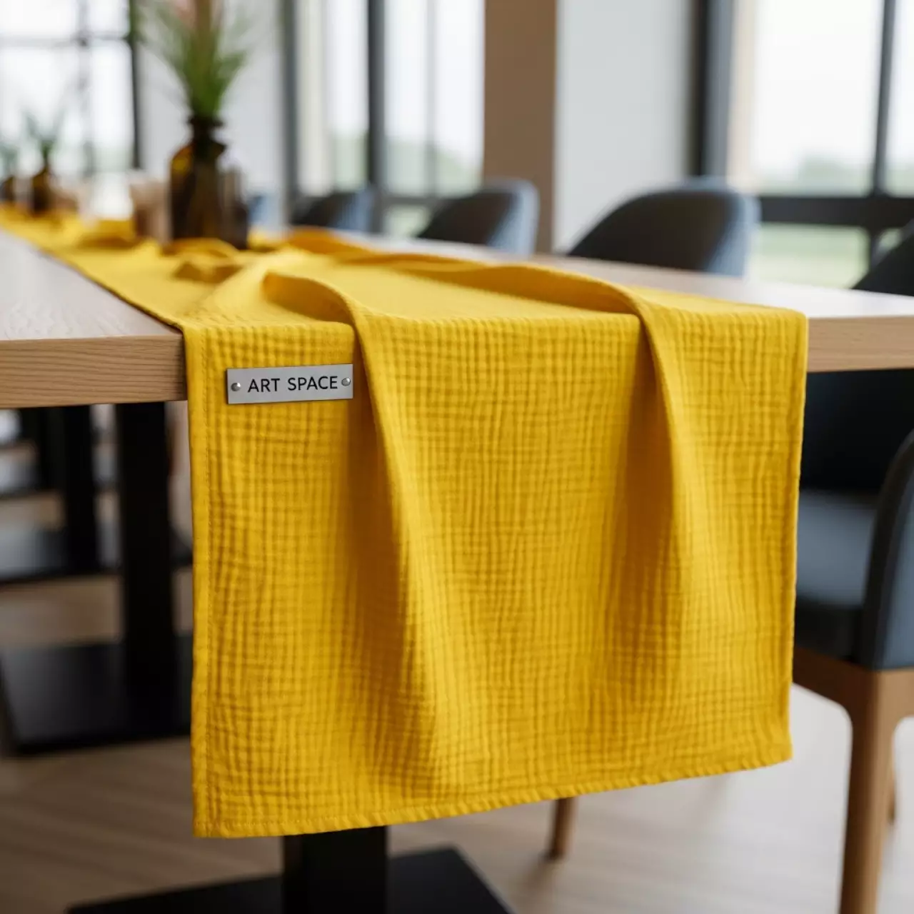 Аренда Дорожка раннер Муслин желтая 3000 мм в ресторане «Sanremo» — ART SPACE