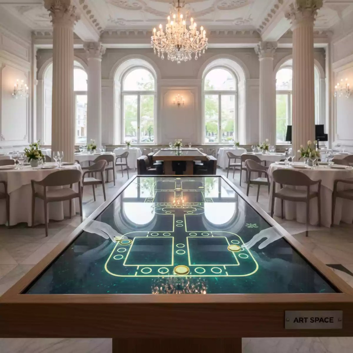 Аренда Дорожное домино для интерактивного стола в ресторане «Сыроварня» — ART SPACE