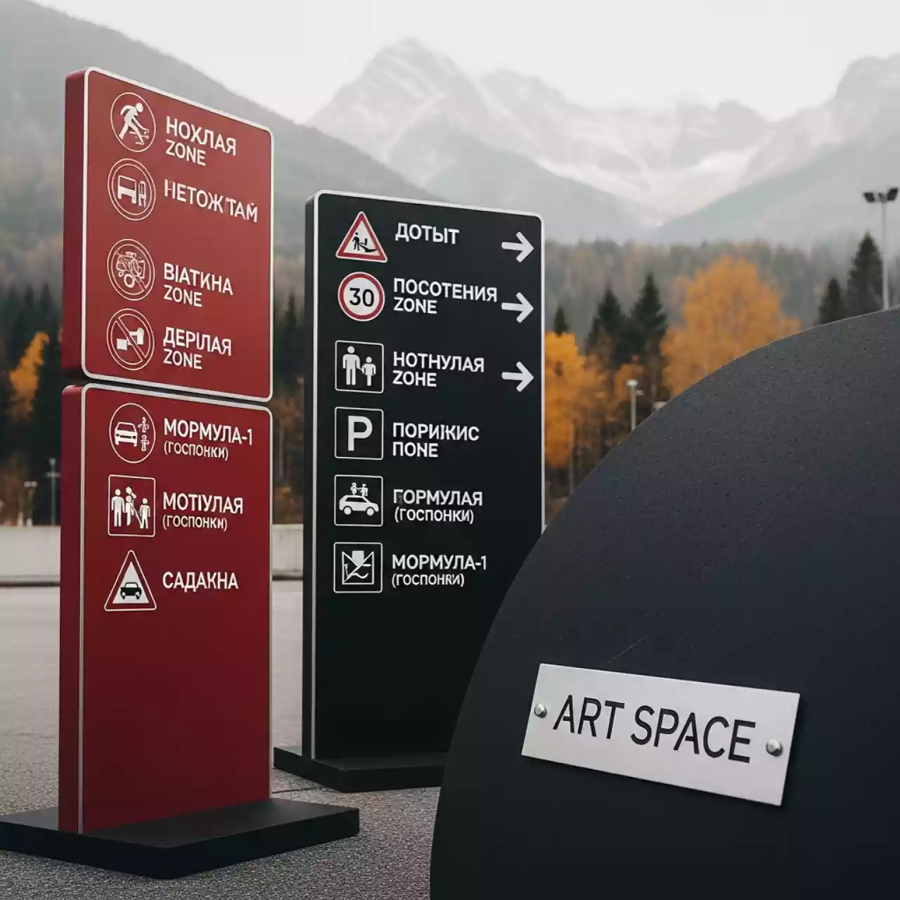 Аренда Дорожные знаки особых предписаний в Rixos Krasnaya Polyana — ART SPACE