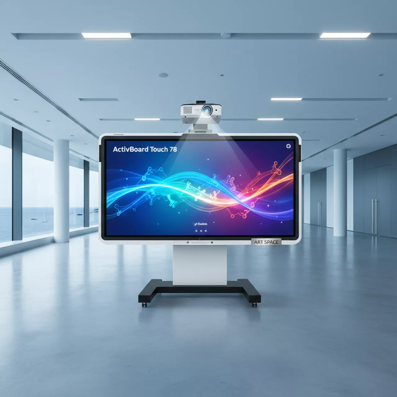 Аренда Доска интерактивная 78 ActivBoard Touch 10 касаний ActivInspire с проектором Vivitek DW770UST в зале «Чайка» (Морпорт) — ART SPACE