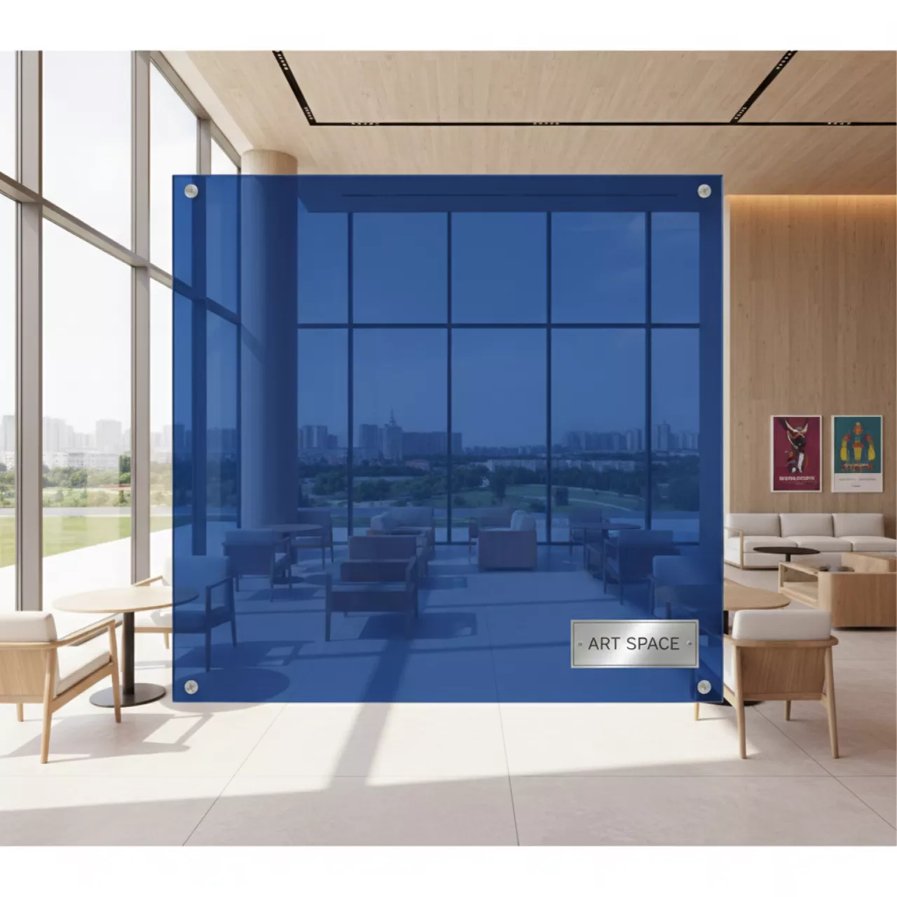 Аренда Доска магнитно маркерная стеклянная Brauberg 45х45 см синяя в Сириус Арене — ART SPACE