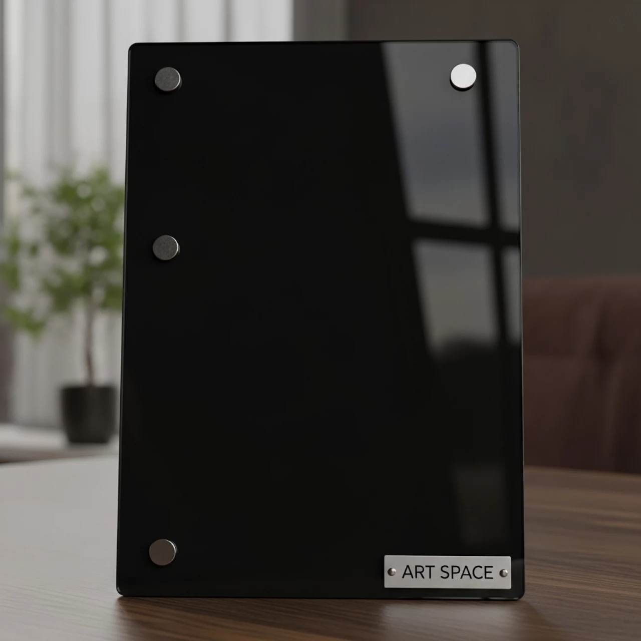 Аренда Доска магнитно маркерная стеклянная Brauberg 45х60 см черная 3 магнита в ресторане «D.O.M» — ART SPACE