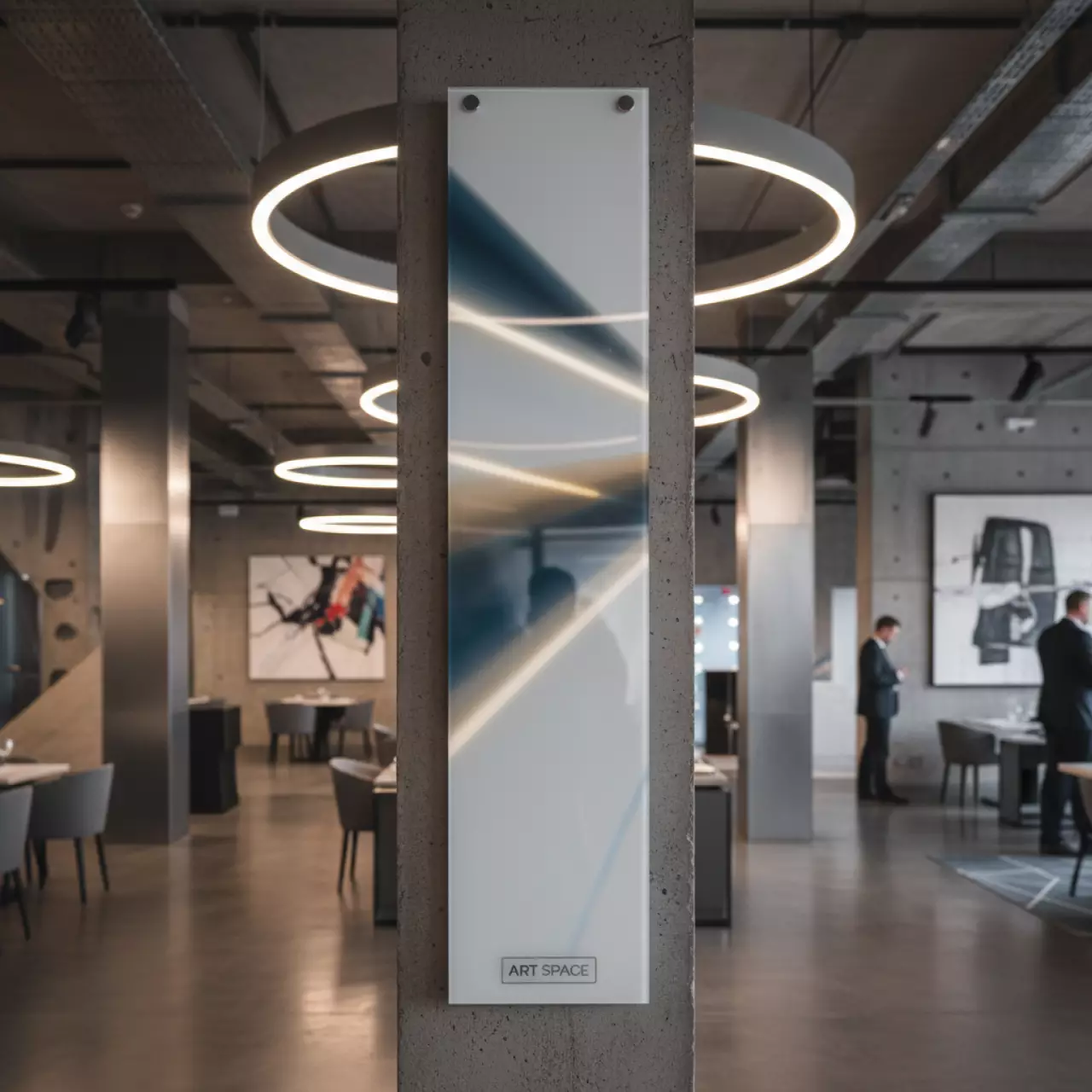 Аренда Доска магнитно маркерная стеклянная Magnetoplan 100х600 мм белая в ресторане «D.O.M» — ART SPACE