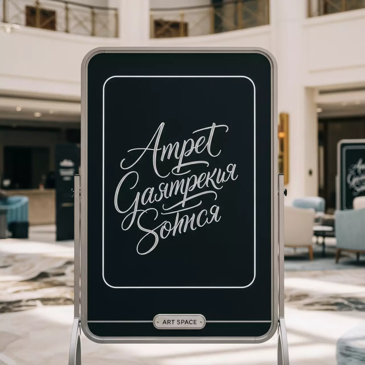 Аренда Доска меловая для рекламной акции в отеле Hyatt Regency Sochi — ART SPACE