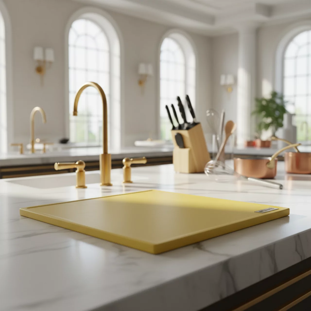 Аренда Доска разделочная 500х350 мм желтая в ресторане «Brunello» — ART SPACE