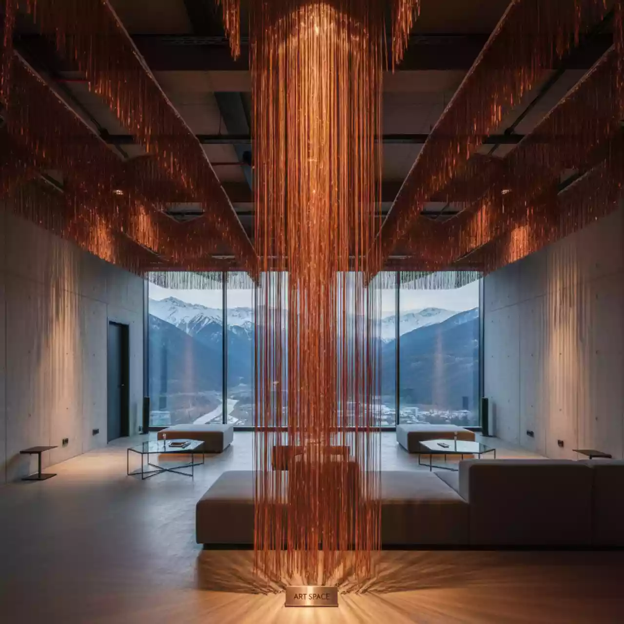 Аренда Дождик полипропилен медный новогодний на курорте «Газпром» (Альпика) — ART SPACE