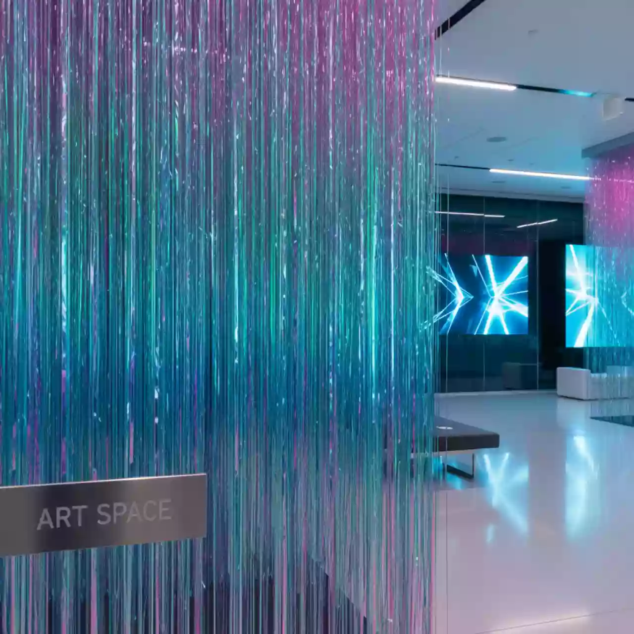 Аренда Дождик полипропилен радужный новогодний в Radisson Hotel Rosa Khutor — ART SPACE