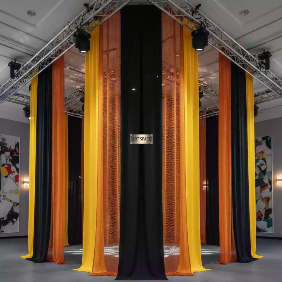 Аренда Драпировка тканью для конференции в банкетном зале «Дельфин» — ART SPACE