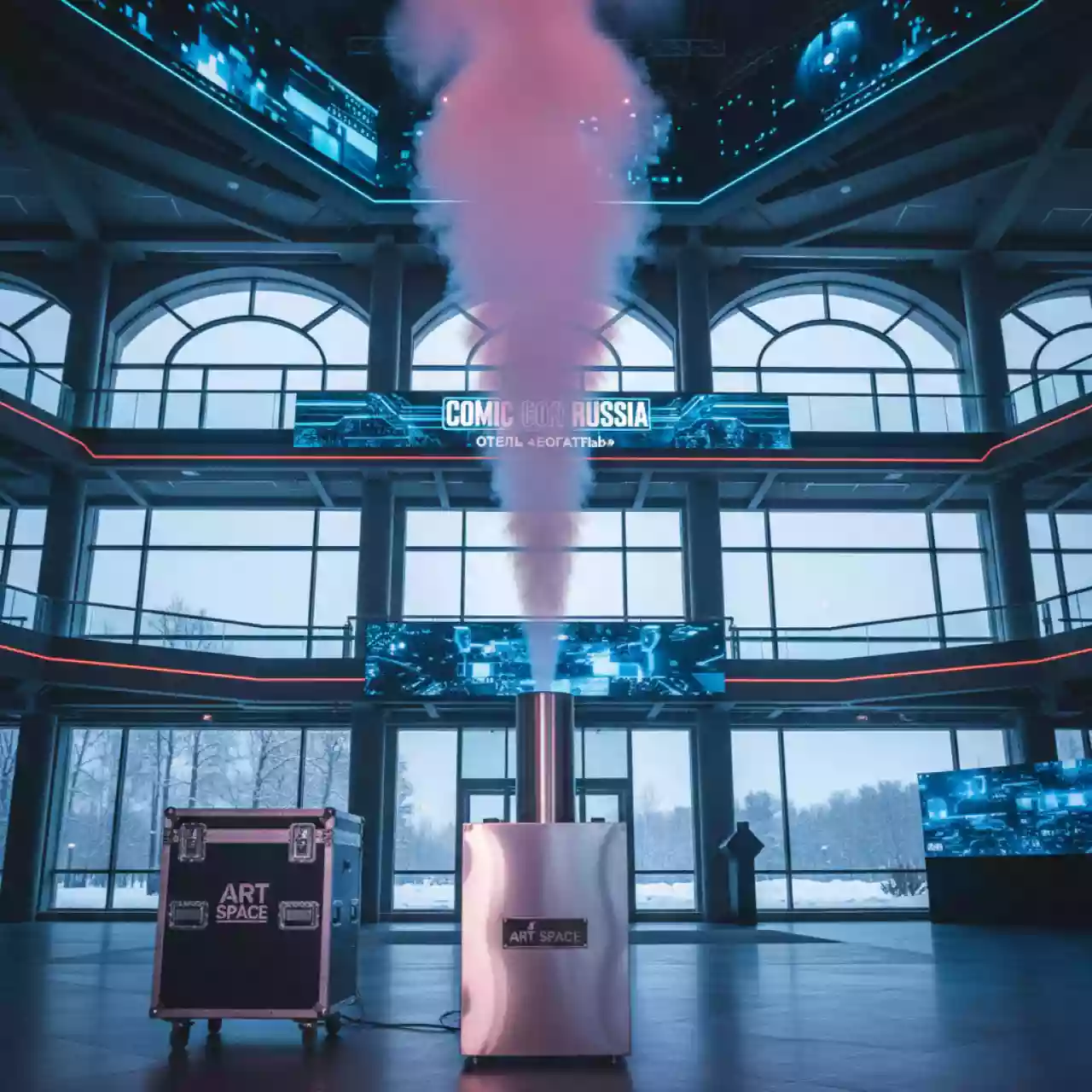 Аренда Дым машина разноцветная American DJ Fog Fury Jett Pro в отеле «Богатырь» — ART SPACE