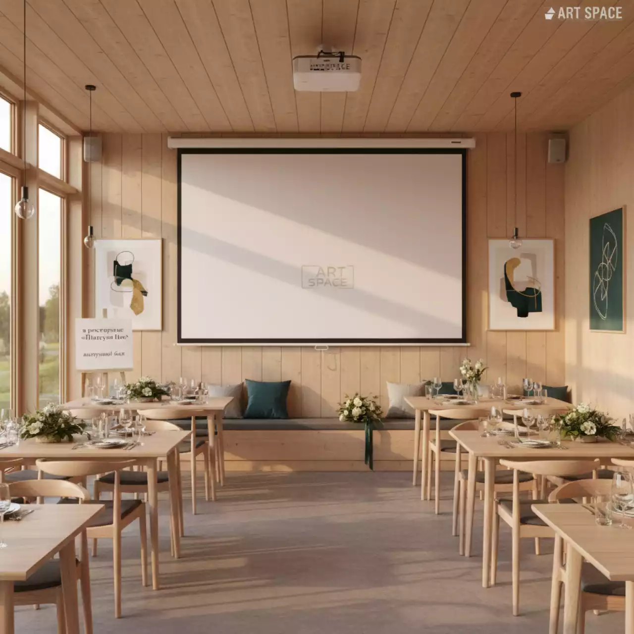 Аренда Экран Digis Optimal C 1 1 180х180 см MW DSOC 1102 в ресторане «Плакучая Ива» — ART SPACE